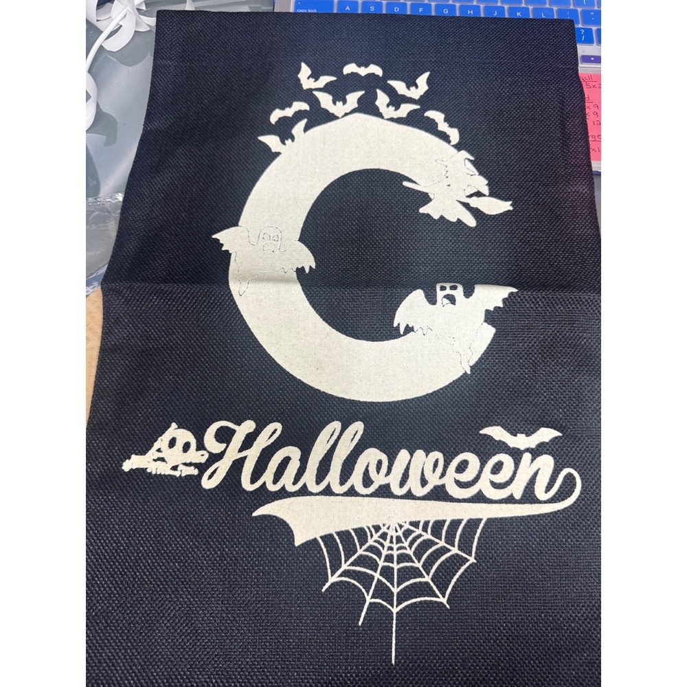 Halloween Black Fabric Square‎ Decorative Glow in the Dark Flag